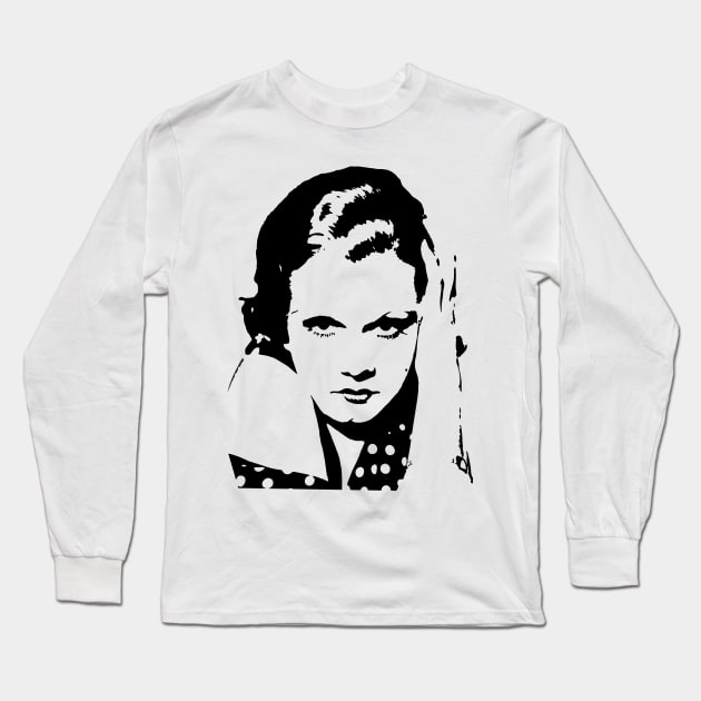 Jean Harlow Tribute Long Sleeve T-Shirt by wildzerouk